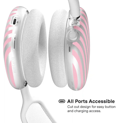 Pink Chrome Stripes AirPod Max Case