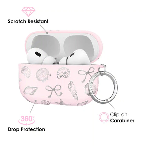 Pink Coastal Seashells AirPod Case