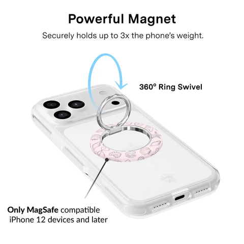 Pink Coastal Seashells MagSafe Grip Ring