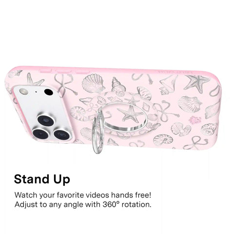 Pink Coastal Seashells MagSafe Grip Ring