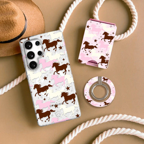 Pink Pony Glitter Samsung Case