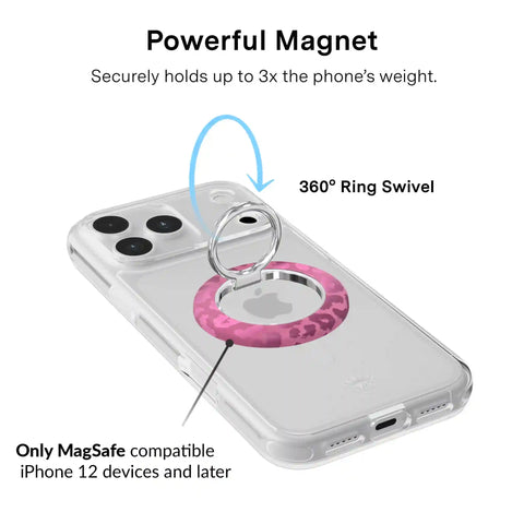 Pink Ruby Leopard MagSafe Grip Ring