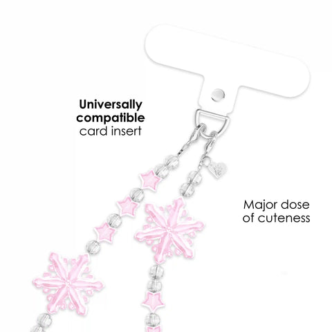 Pink Snowflake Phone Charm