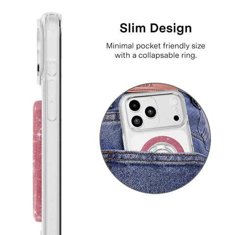 Pink Stardust Glitter MagSafe Grip Ring