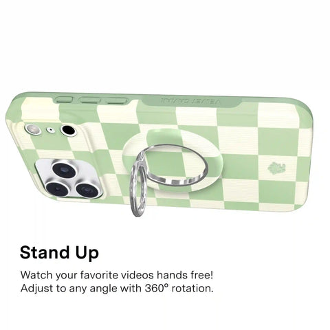 Pistachio Vibe Checkered MagSafe Grip Ring