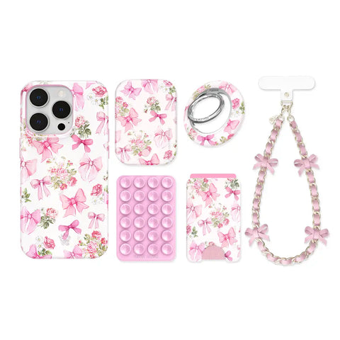 Posie Pink Bows iPhone Bundle Set