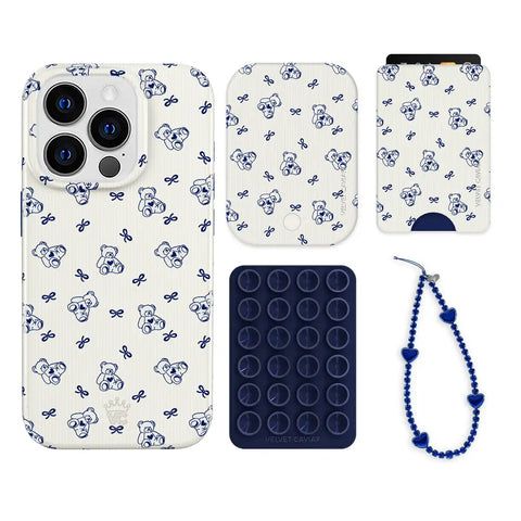 Preppy Teddy iPhone Bundle Set - Wallet