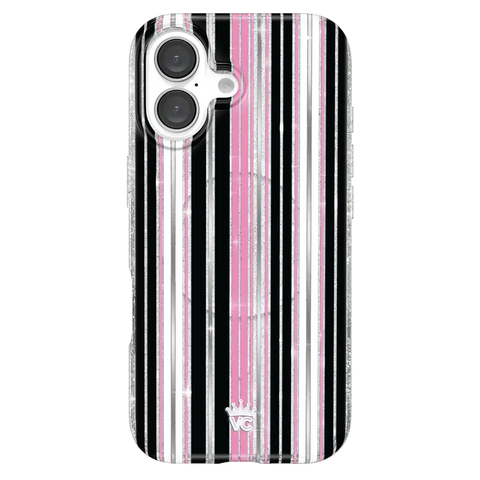 Pretty Punk Stripes Glitter iPhone Case