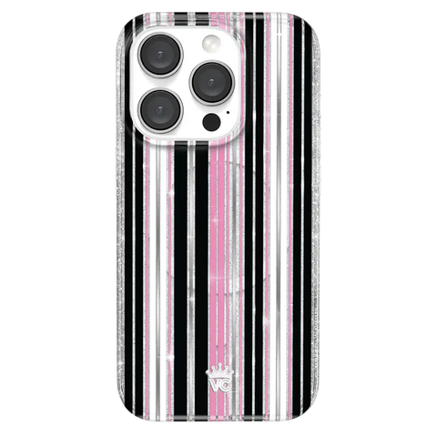 Pretty Punk Stripes Glitter iPhone Case