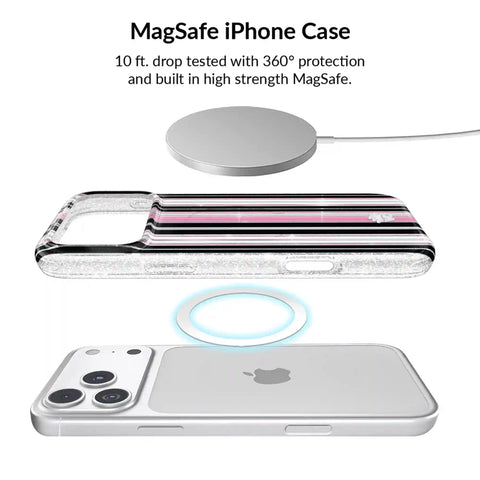Pretty Punk Stripes Glitter iPhone Bundle Set