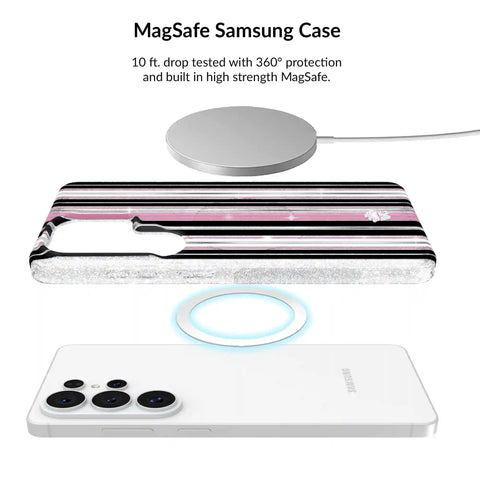 Pretty Punk Stripes Glitter Samsung Bundle Set