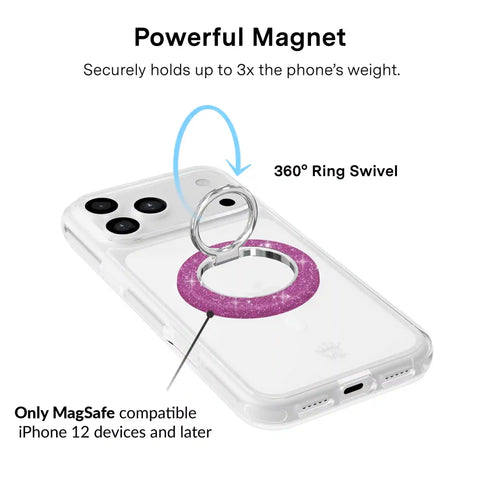 Purple Stardust Glitter MagSafe Grip Ring