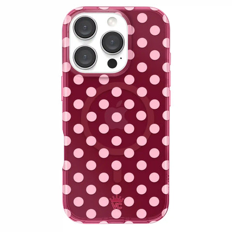 Raspberry Polka Dot iPhone Case