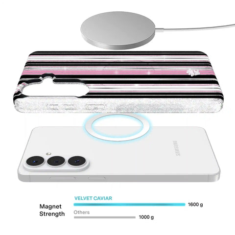 Pretty Punk Stripes Glitter Samsung Case