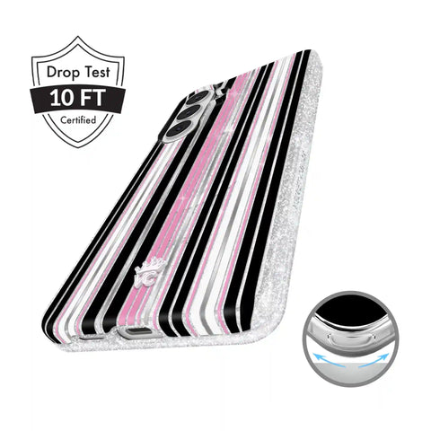 Pretty Punk Stripes Glitter Samsung Case
