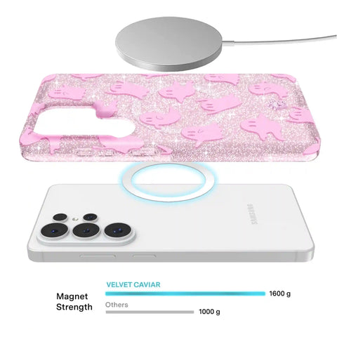 Ghosted Pink Glitter Samsung Case