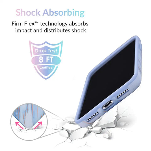 Sky Blue Rose Gold Chrome Marble iPhone case