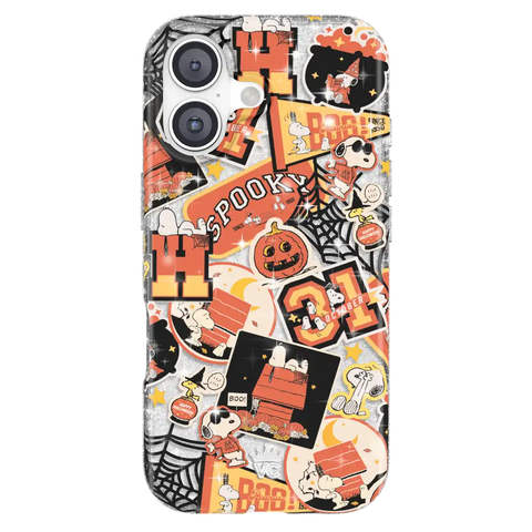 Snoopy Halloween Varsity Glitter iPhone Case