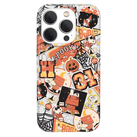 Snoopy Halloween Varsity Glitter iPhone Case