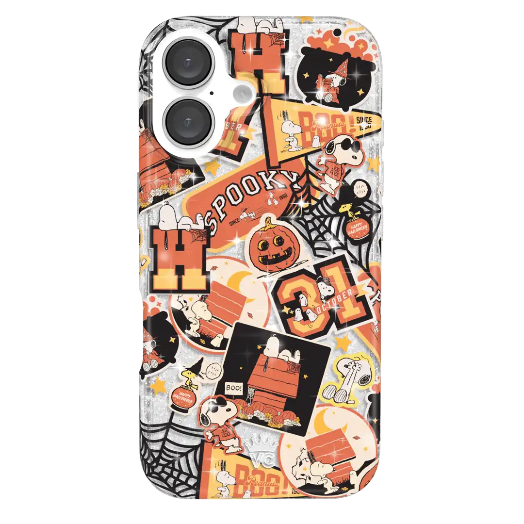 Snoopy Halloween Varsity Glitter iPhone Case