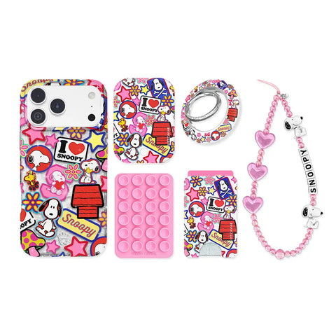 Snoopy Patchwork Glitter iPhone Bundle Set