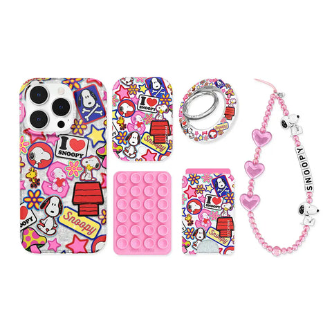 Snoopy Patchwork Glitter iPhone Bundle Set