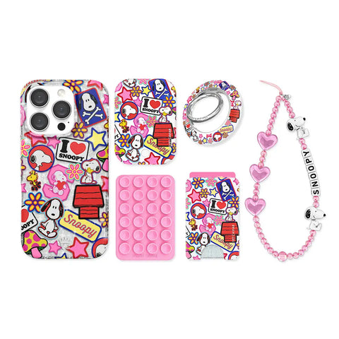 Snoopy Patchwork Glitter iPhone Bundle Set