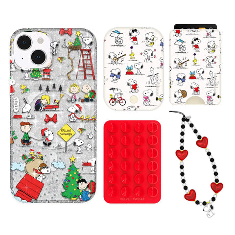 Snoopy Christmas Glitter iPhone Bundle Set - Wallet
