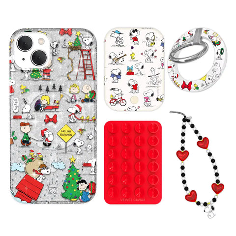 Snoopy Christmas Glitter iPhone Bundle Set - Grip