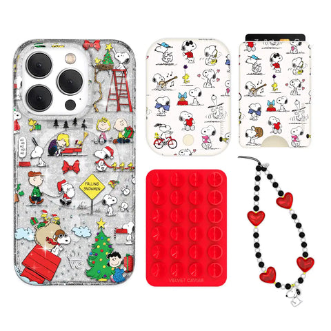 Snoopy Christmas Glitter iPhone Bundle Set - Wallet