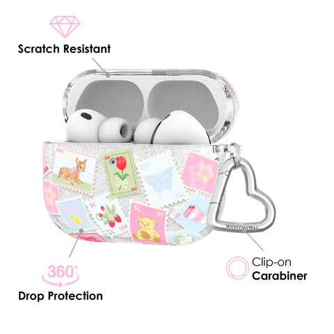 Spring Whimsy Stamps Glitter AirPod Case