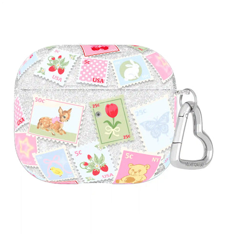 Spring Whimsy Stamps Glitter AirPod Case