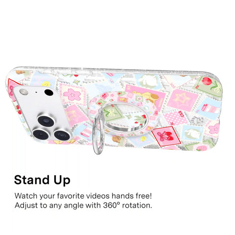 Spring Whimsy Stamps Glitter MagSafe Grip Ring