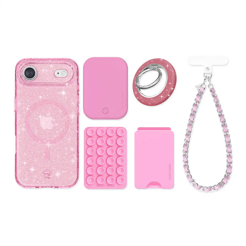 Pink Stardust Glitter iPhone Bundle Set