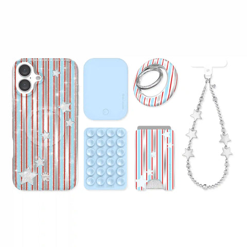 Stars & Stripes Glitter iPhone Bundle Set