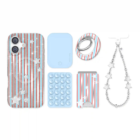 Stars & Stripes Glitter iPhone Bundle Set