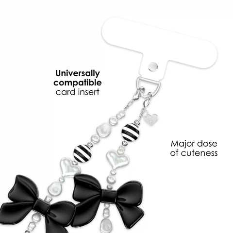 Gothic Black Bows Phone Charm