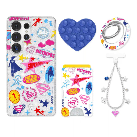 Supergirl Krypto Glitter Samsung Bundle Set