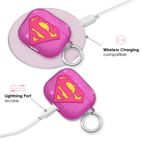 Supergirl Stardust Glitter AirPod Case