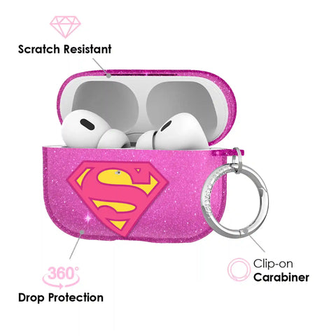Supergirl Stardust Glitter AirPod Case
