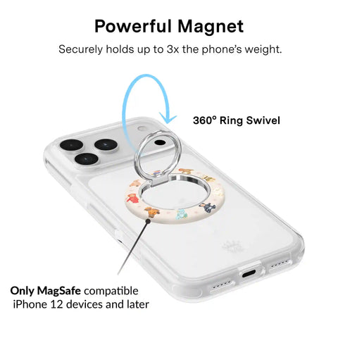 Teddy Scare Glitter MagSafe Grip Ring