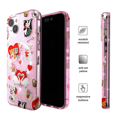Love Letter Glitter iPhone Case