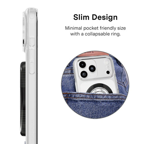 Noir Vibe Checkered MagSafe Grip Ring