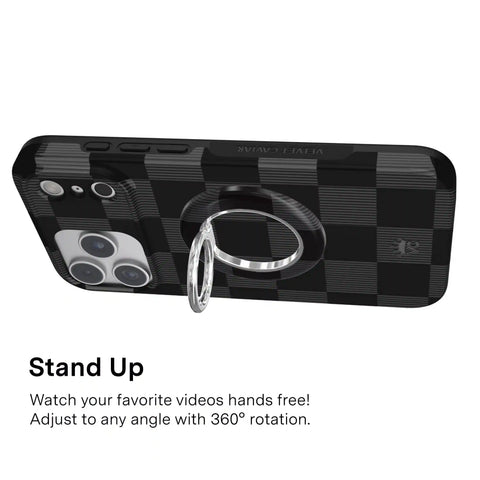 Noir Vibe Checkered MagSafe Grip Ring