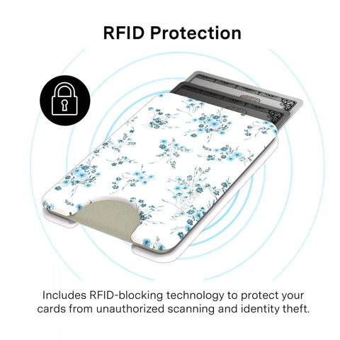 French Blue Floral MagSafe Wallet
