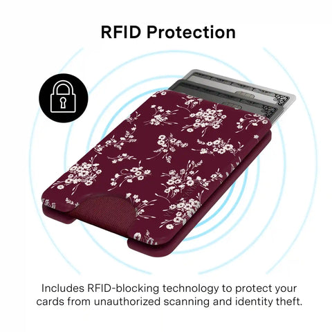 French Burgundy Floral MagSafe Wallet