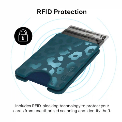 Metallic Navy Leopard MagSafe Wallet