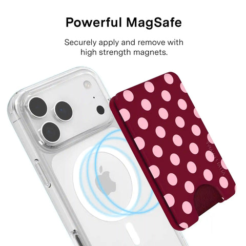 Raspberry Polka Dot MagSafe Wallet