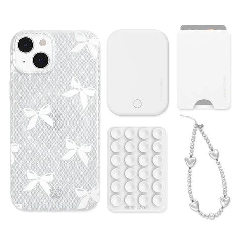 Vintage Lace Bows iPhone Bundle Set - Wallet