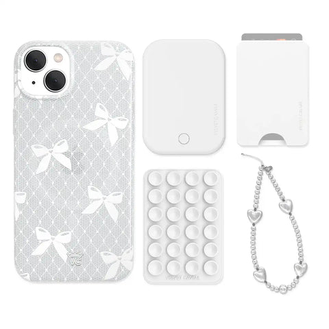 Vintage Lace Bows iPhone Bundle Set - Wallet